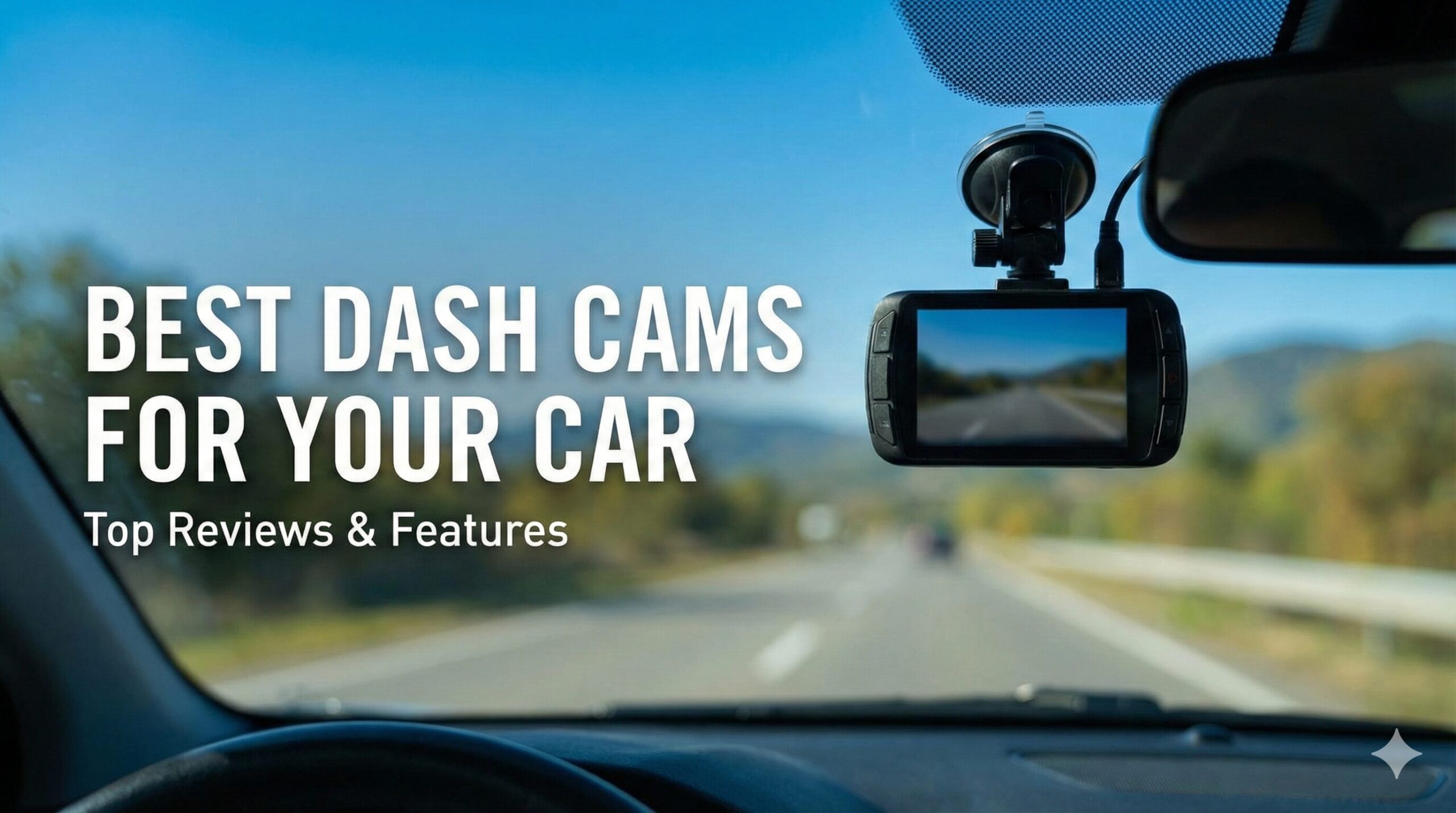 High-tech car dashboard camera recording traffic
